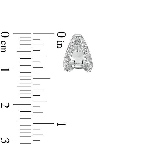 Cubic Zirconia Split Huggie Hoop Earrings in Sterling Silver