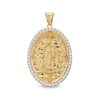 Thumbnail Image 1 of Cubic Zirconia Our Lady of Guadalupe Oval Necklace Charm in 10K Solid Gold