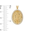 Thumbnail Image 2 of Cubic Zirconia Our Lady of Guadalupe Oval Necklace Charm in 10K Solid Gold