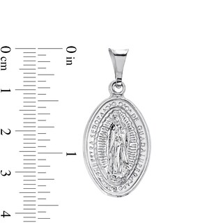 Made in Italy Oval Our Lady of Guadalupe Necklace Charm in Hollow Sterling Silver