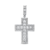 Thumbnail Image 1 of Cubic Zirconia Frame Cross Necklace Charm in Sterling Silver