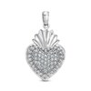 Thumbnail Image 1 of Cubic Zirconia Sacred Heart Necklace Charm in Sterling Silver