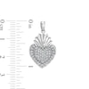 Thumbnail Image 1 of Cubic Zirconia Sacred Heart Necklace Charm in Sterling Silver