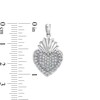 Thumbnail Image 1 of Cubic Zirconia Sacred Heart Necklace Charm in Sterling Silver