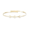 Child's 3mm Cubic Zirconia Three Stone Station Adjustable Bangle in 10K - 6"