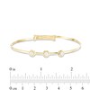 Child's 3mm Cubic Zirconia Three Stone Station Adjustable Bangle in 10K - 6"