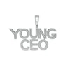 Thumbnail Image 1 of Cubic Zirconia "YOUNG CEO" Necklace Charm in Sterling Silver