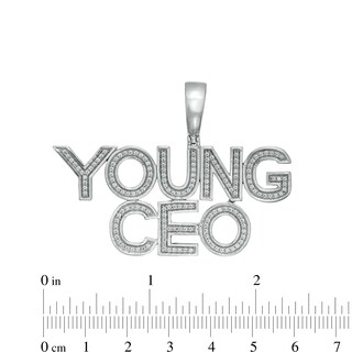 Cubic Zirconia "YOUNG CEO" Necklace Charm in Sterling Silver