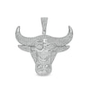 Thumbnail Image 0 of Cubic Zirconia Bull Head Necklace Charm in Sterling Silver