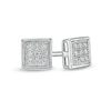 Thumbnail Image 0 of Composite Cubic Zirconia Square Stud Earrings in Sterling Silver