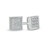 Thumbnail Image 1 of Composite Cubic Zirconia Square Stud Earrings in Sterling Silver