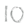 Thumbnail Image 1 of Cubic Zirconia Twist Hoop Earrings in Sterling Silver