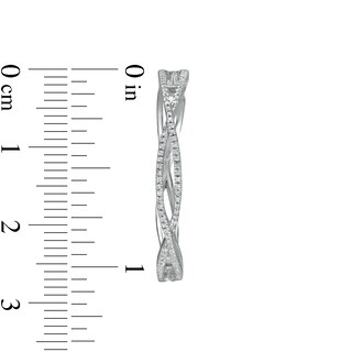 Cubic Zirconia Twist Hoop Earrings in Sterling Silver