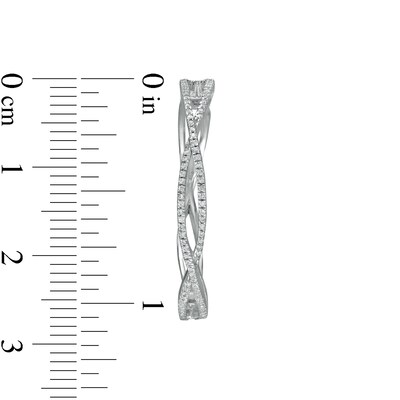 Cubic Zirconia Twist Hoop Earrings in Sterling Silver