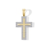 Thumbnail Image 0 of 1/2 CT. T.W. Diamond Frame Cross Necklace Charm in 10K Gold