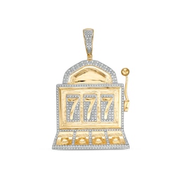 10K Gold 1/4 CT. T.W. Diamond Slot Machine Necklace Charm
