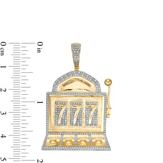 10K Gold 1/4 CT. T.W. Diamond Slot Machine Necklace Charm