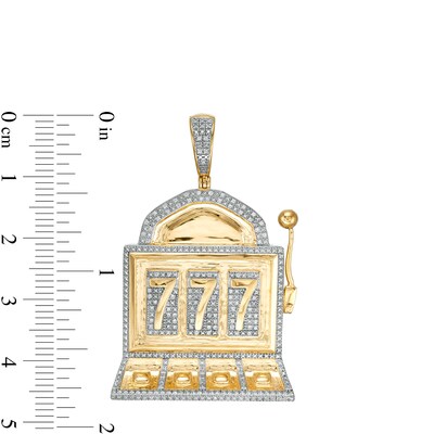 10K Gold 1/4 CT. T.W. Diamond Slot Machine Necklace Charm