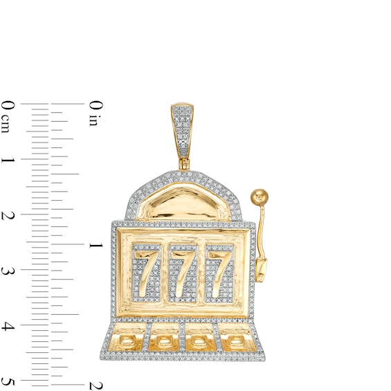10K Gold 1/4 CT. T.W. Diamond Slot Machine Necklace Charm
