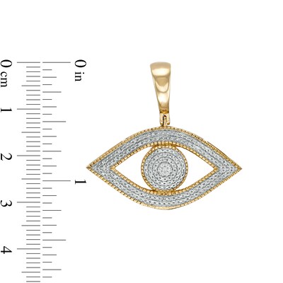 1/15 CT. T.W. Diamond Evil Eye Necklace Charm in Sterling Silver with 14K Gold Plate