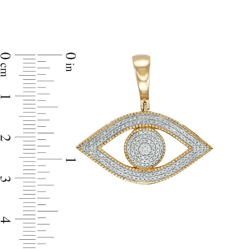 1/15 CT. T.W. Diamond Evil Eye Necklace Charm in Sterling Silver with 14K Gold Plate