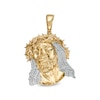 Thumbnail Image 1 of 1/5 CT. T.W. Diamond Jesus Head Necklace Charm in Sterling Silver with 14K Gold Plate