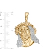 Thumbnail Image 2 of 1/5 CT. T.W. Diamond Jesus Head Necklace Charm in Sterling Silver with 14K Gold Plate