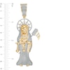 Thumbnail Image 2 of 1/15 CT. T.W. Diamond Santa Muerte Necklace Charm in Sterling Silver with 14K Gold Plate