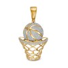 Thumbnail Image 1 of 1/2 CT. T.W. Diamond Basketball with Hoop Necklace Charm in Sterling Silver with 14K Gold Plate