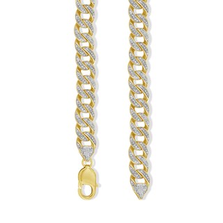 1 CT. T.W. Diamond Cuban Link Chain Necklace in Sterling Silver with 14K Gold Plate – 22"