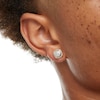 Thumbnail Image 2 of 1/3 CT. T.W. Composite Cushion-Shaped Diamond Frame Stud Earrings in 10K Gold
