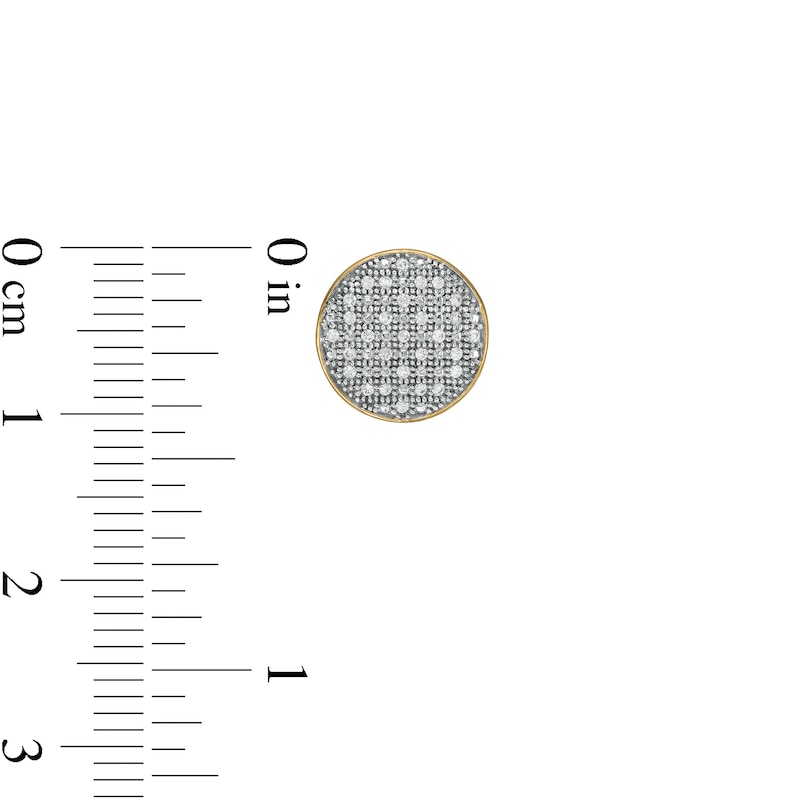 Main Image 2 of 1/6 CT. T.W. Composite Diamond Circle Stud Earrings in 10K Gold