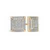 Thumbnail Image 0 of 1/6 CT. T.W. Composite Diamond Double Frame Stud Earrings in 10K Gold