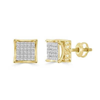 1/6 CT. T.W. Composite Diamond Square Stud Earrings in 10K Gold