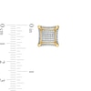 Thumbnail Image 2 of 1/3 CT. T.W. Composite Diamond Frame Concave Square Stud Earrings in 10K Gold