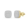 Thumbnail Image 0 of 10K Solid Gold 3/4 CT. T.W. Diamond Cushion Frame Studs