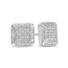 Thumbnail Image 1 of 1/8 CT. T.W. Composite Diamond Frame Stud Earrings in Sterling Silver