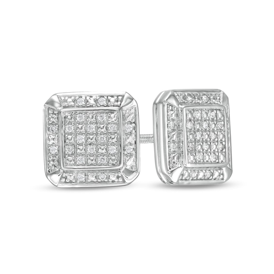 1/8 CT. T.W. Composite Diamond Frame Stud Earrings in Sterling Silver