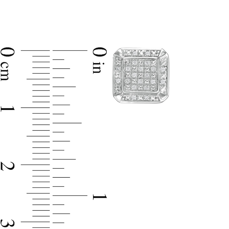 Main Image 2 of 1/8 CT. T.W. Composite Diamond Frame Stud Earrings in Sterling Silver