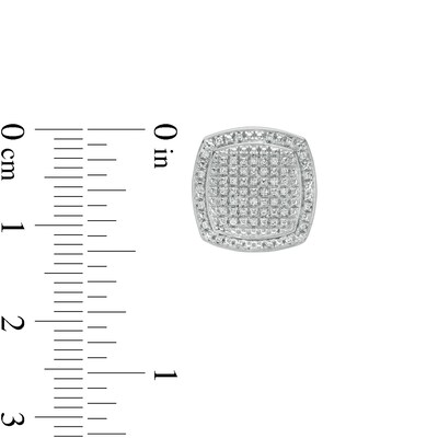 1/4 CT. T.W. Composite Diamond Cushion-Shaped Frame Stud Earrings in Sterling Silver