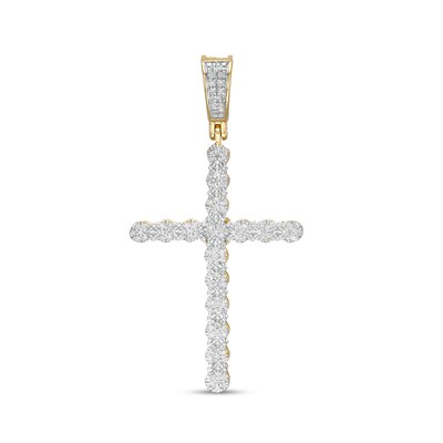 10K Gold 1/5 CT. T.W. Diamond Cross Necklace Charm
