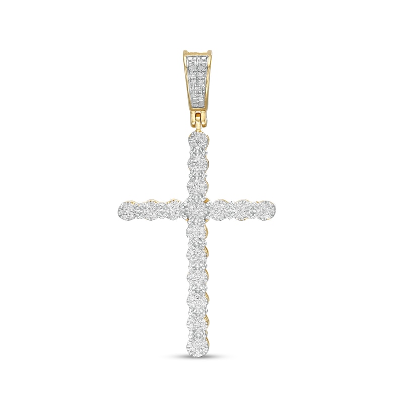 1/5 CT. T.W. Diamond Cross Necklace Charm in 10K Gold