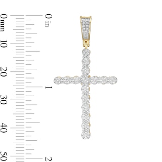 10K Gold 1/5 CT. T.W. Diamond Cross Necklace Charm