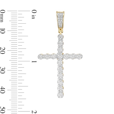 10K Gold 1/5 CT. T.W. Diamond Cross Necklace Charm