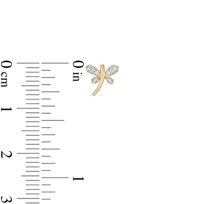 1/20 CT. T.W. Diamond Dragonfly Stud Earrings in 10K Gold