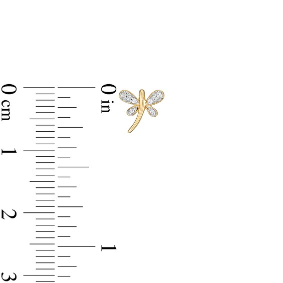 1/20 CT. T.W. Diamond Dragonfly Stud Earrings in 10K Gold