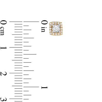 1/6 CT. T.W. Diamond Square Frame Stud Earrings in 10K Gold