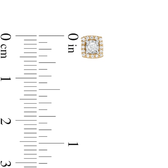 1/6 CT. T.W. Diamond Square Frame Stud Earrings in 10K Gold