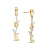 1/15 CT. T.W. Diamond "LOVE" Drop Earrings in 10K Gold