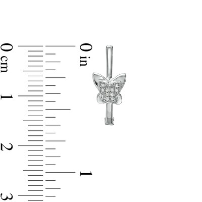 1/20 CT. T.W. Diamond Butterfly Huggie Hoop Earrings in Sterling Silver